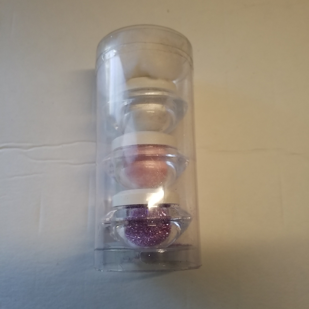 3/$15 CLAIRE'S BODY GLITTER SHIMMER NEW NWT 3 Pots Puff